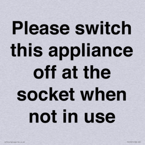 Please switch this appliance off at the socket when not in use